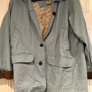 LLBean women’s flannel lined barn coat large petite